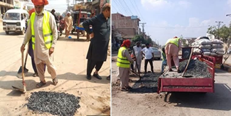 Patchwork Repairs Underway on Main Roads in Pattoki
