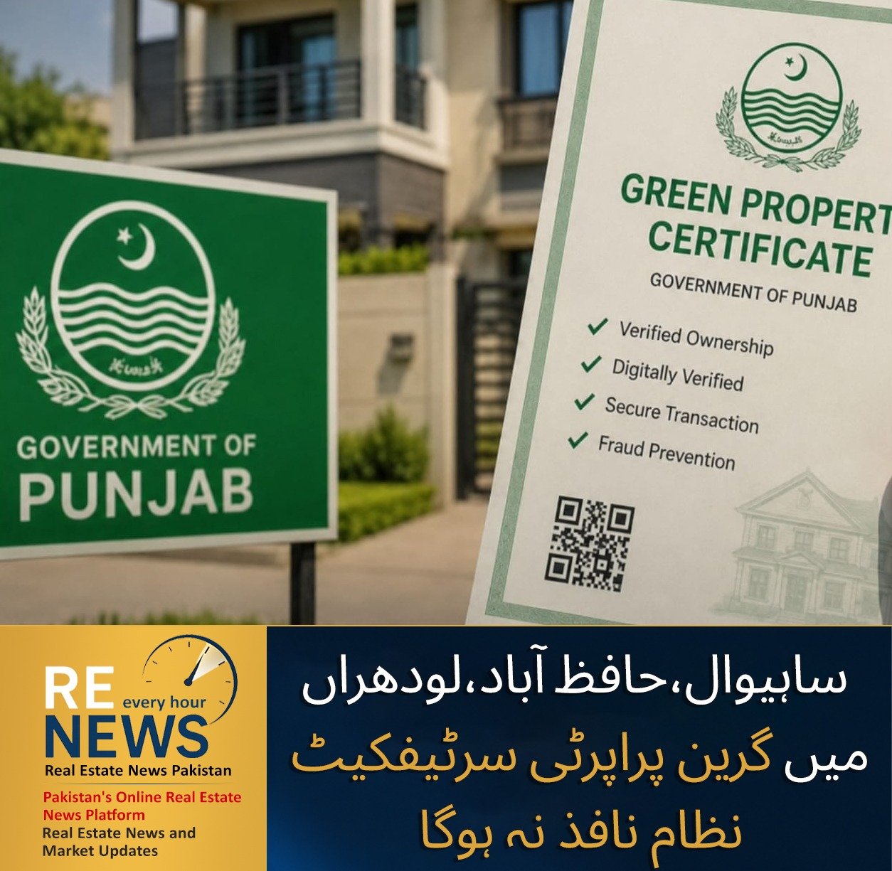 Green Property Certificate System Will Not Be Implemented in Sahiwal, Hafizabad and Lodhran