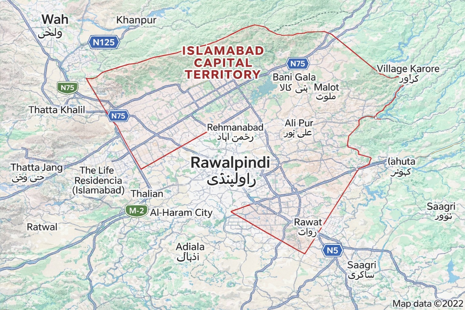 Islamabad Capital Territory Map